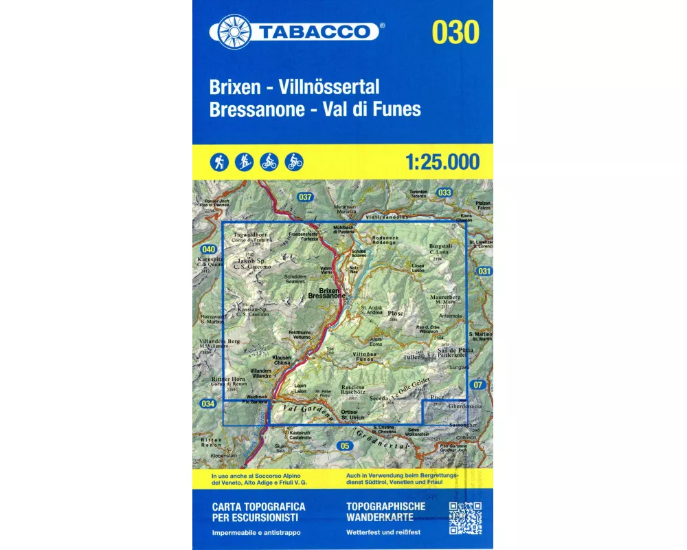 Tabacco Wandern Brixen 1:25000