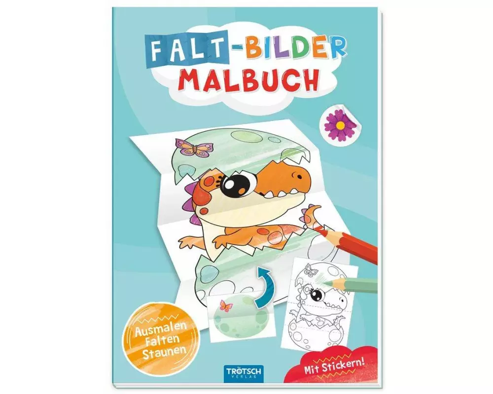 Trötsch Malbuch Faltbilder-Malbuch Dino