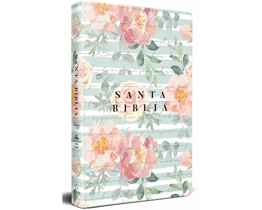 Biblia Reina Valera 1960 letra grande, tamaño manual, tapa dura rosas rosadas / Spanish Bible RVR 1960 Handy Size Large Print HC pink roses