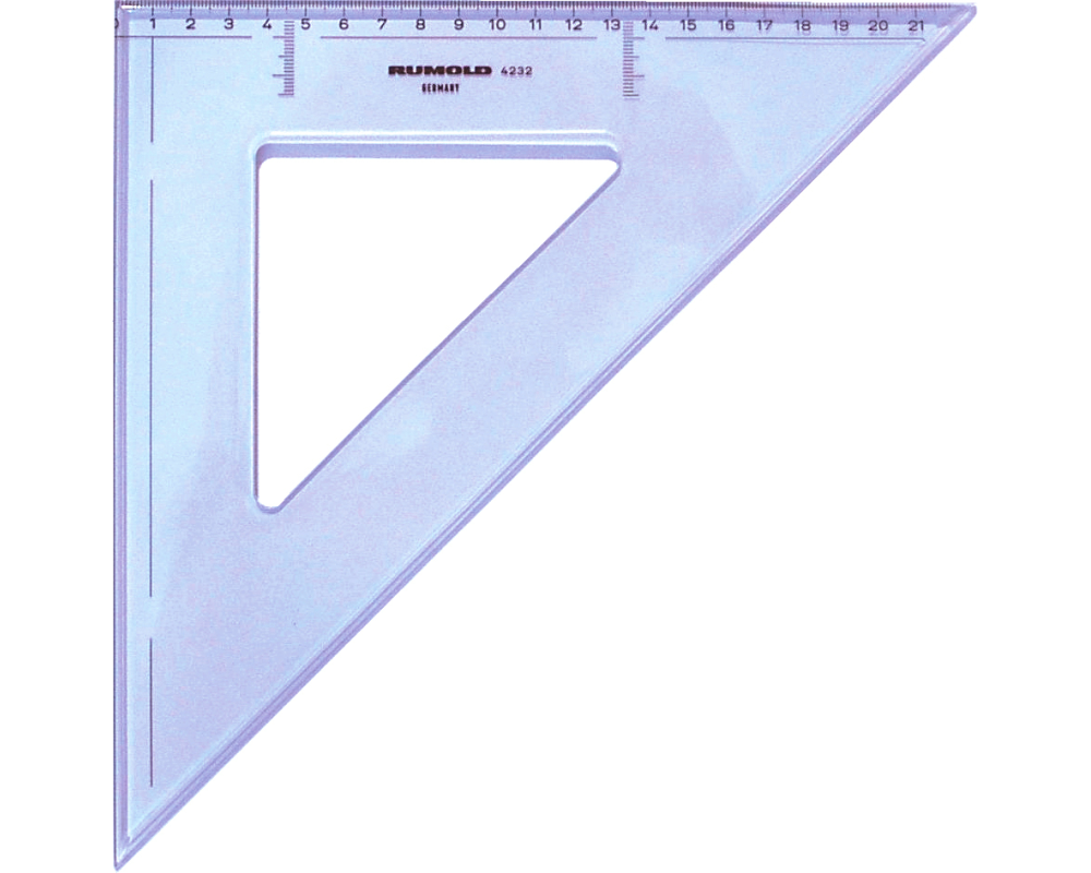 RUMOLD Zeichendreieck 21cm 4232 45° farbig/transp.