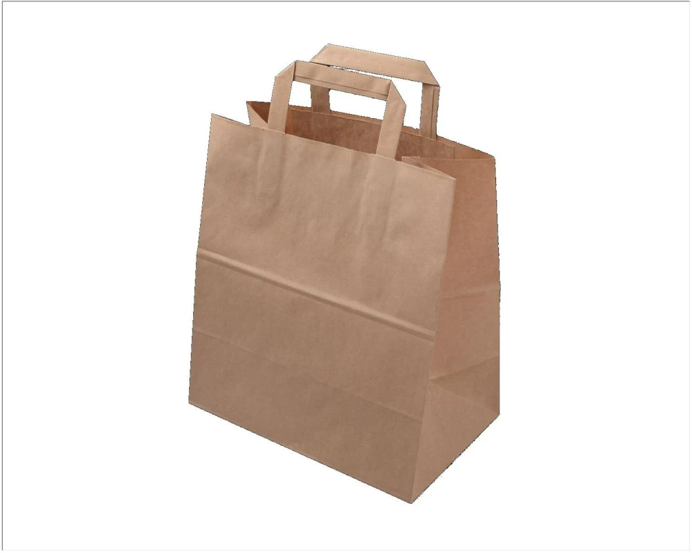 ELCO Geschenktüte mit Flachhenkel 26 x 16 x 29 cm 50 Stück, Braun