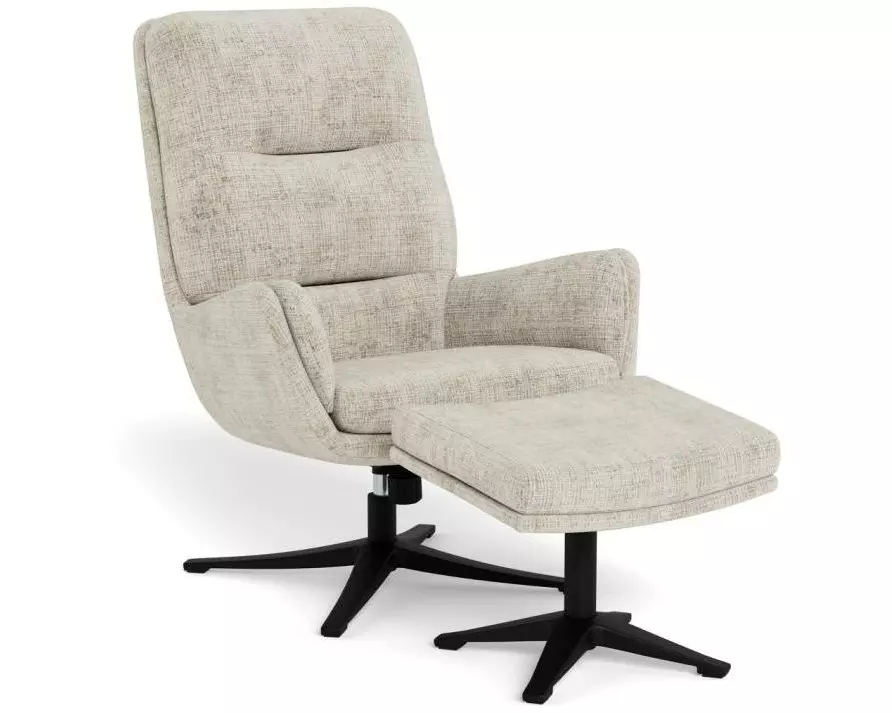 AC Design Sessel Suton Recliner mit Hocker Beige