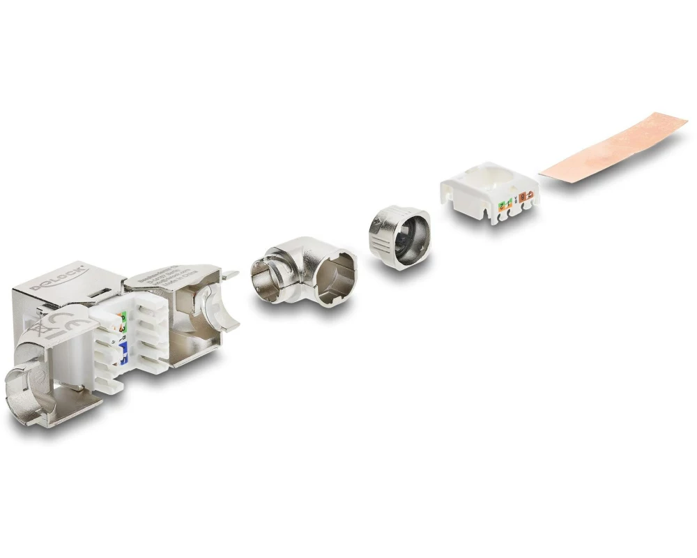 Delock Keystone-Modul RJ45 Buchse zu LSA Cat.6A 90° geschirmt