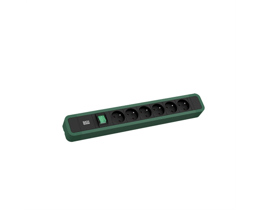 BACHMANN PRIMO 2 6xUTE 1xSchalter 2,0m CEE7/7 RAL6028