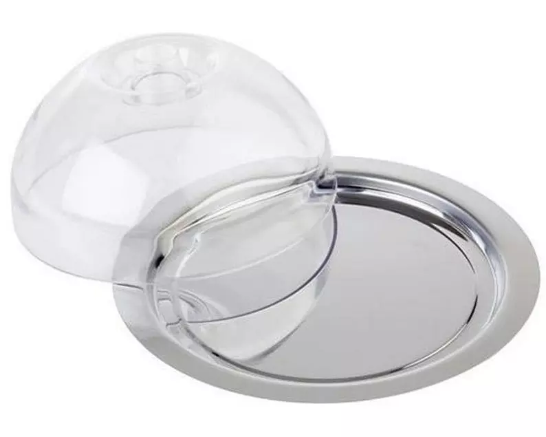 APS Käseglocke Finesse 22.5 x 22.5 x 9.5 cm, Silber/Transparent