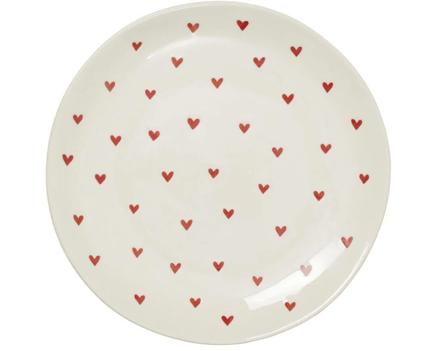 Broste Copenhagen AMOR Steingut Creme Rot Ø20 cm