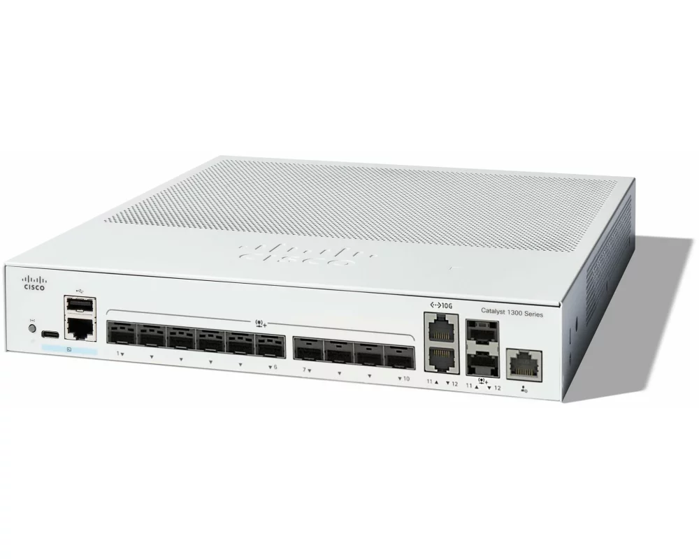 Cisco Catalyst 1300 12-Port Switch, 10 x 10GE SFP+, 2 x 10GE Shared Uplinks