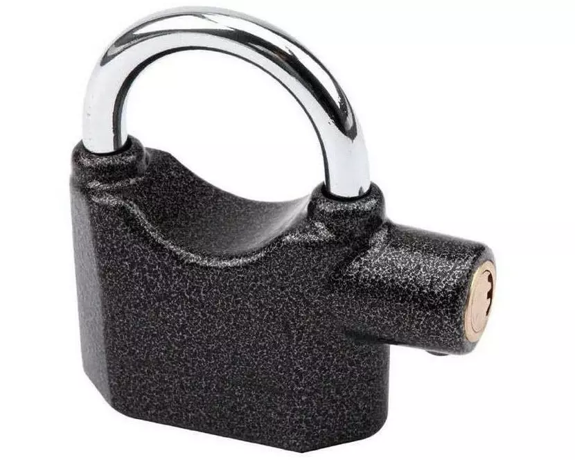 Olympia Vorhängeschloss mit Alarm Schwarz Stahl