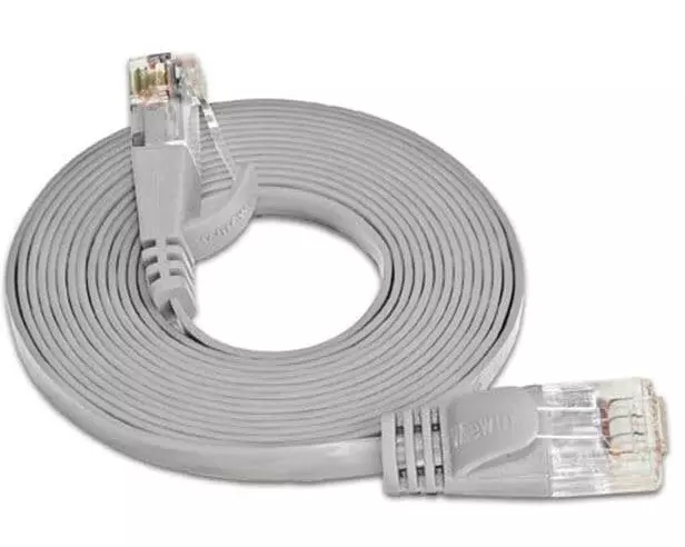 SLIM Slimpatchkabel RJ-45 - RJ-45, Cat 6, UTP, 1 m, Grau