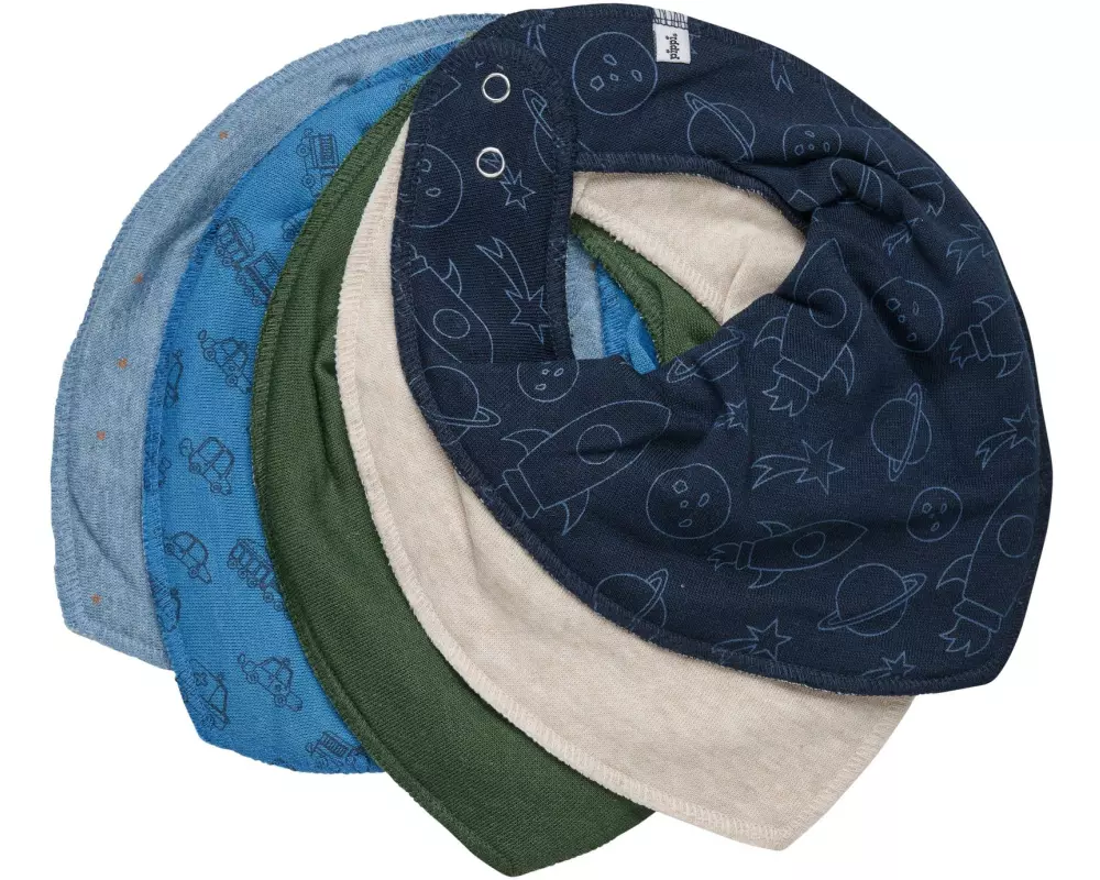 pippi Dreieckstuch Bandana Lätzchen 5er-Set Ashley Blue
