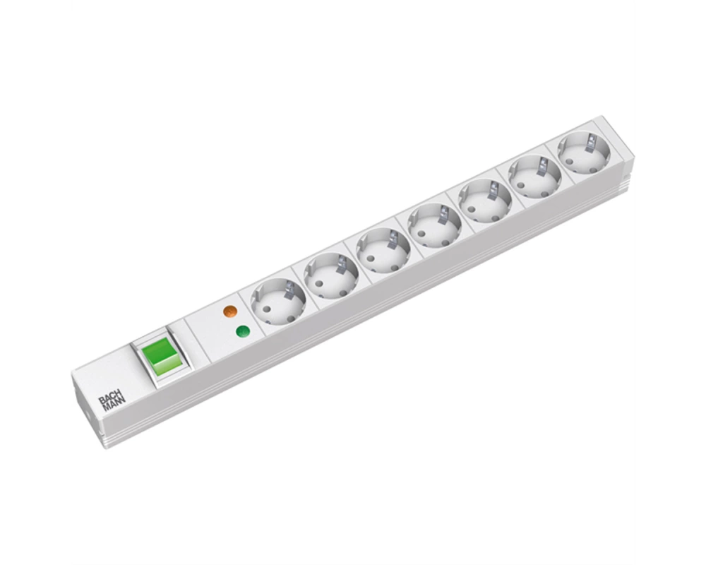 BACHMANN 19" Steckdosenleiste 7-fach mit ÜS mit Schalter