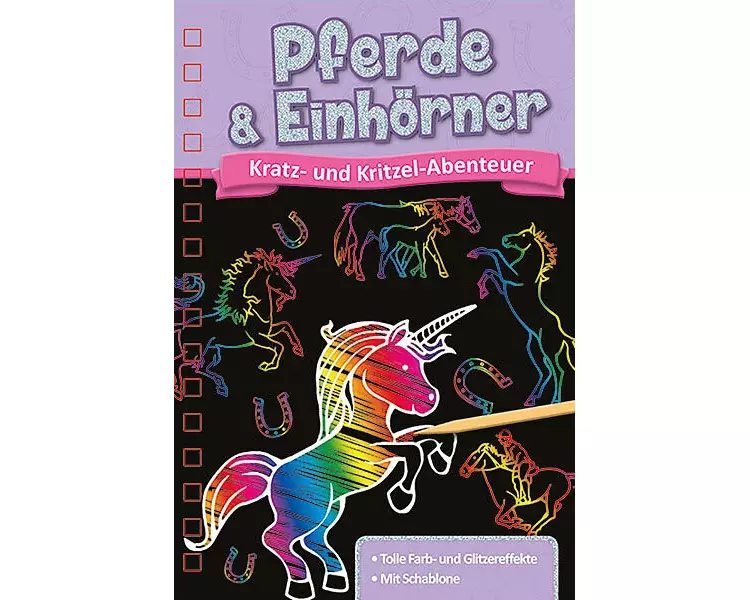 Kratzbuch: Pferde und Einhörner