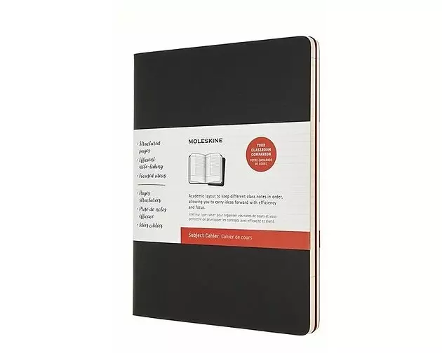 Notizbuch / Studien - Notizheft XL, Schwarz, Cranberry Rot 2er Set / liniert