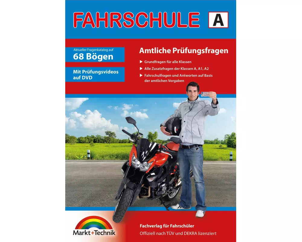 Führerschein Fragebogen Klasse A, A1, A2 - Motorrad Theorieprüfung original amtlicher Fragenkatalog auf 71 Bögen
