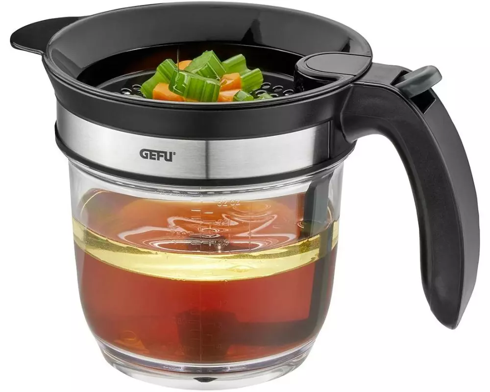 GEFU Fett-Trennkanne Fluido 10 dl, Transparent/Schwarz