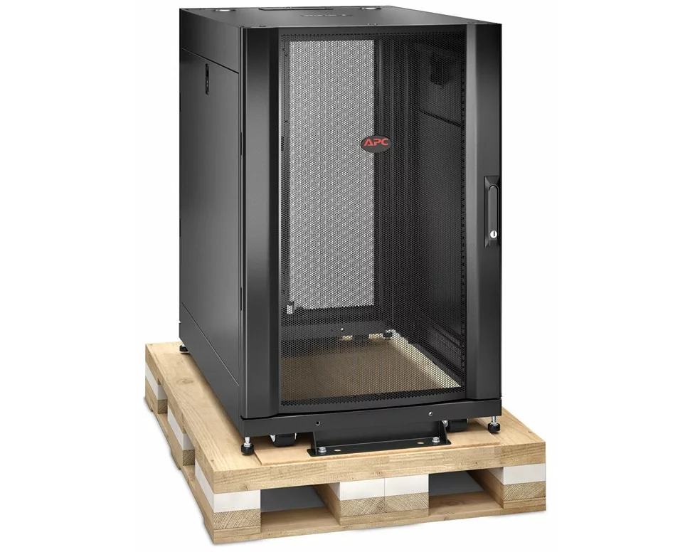 APC NetShelter, SX, 18U, Server Rack Enclosure, 600mm x 900mm, w/ Sides, Black, Shock Packaging