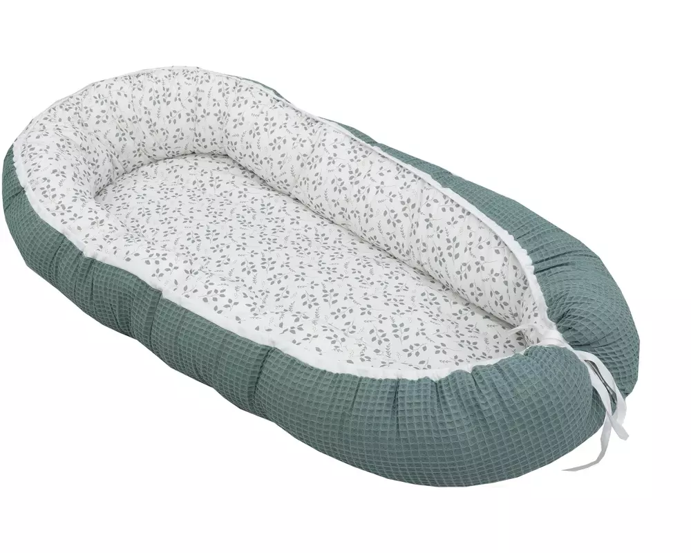 Ullenboom Babynest Cocoon Floral Grün 55 x 95 cm