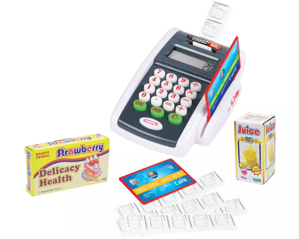 vedes Kartenlesegerät mit Spielkarten und Spielgeld