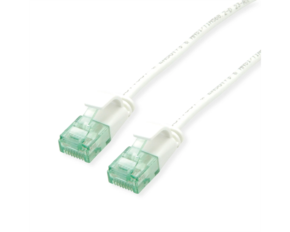 ROLINE RM UTP DataCenter Patchkabel Cat.6A (Class EA), slim, weiß, 0,3 m