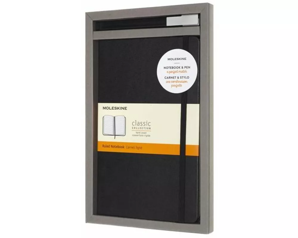 Moleskine Set Notebook And-Notebook And Pen. I/a5, notebook: ruled, hard cover, black + click pen