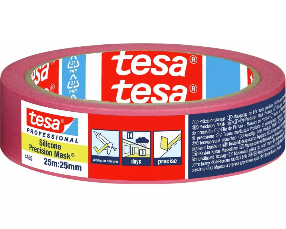 tesa Malerband Silikon-Abdeckband 25 m x 25 mm