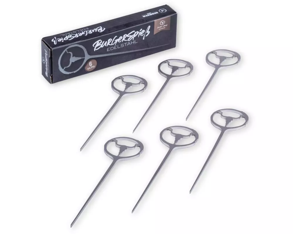 Moesta BBQ Burgerspiesse 6 Stück, Silber