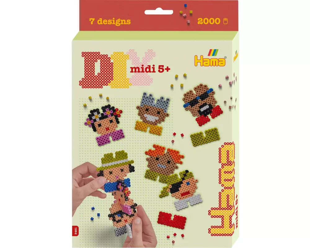 Hama Bügelperlen-Set Midi Pixel 8, 2000 Stk. Mehrfarbig