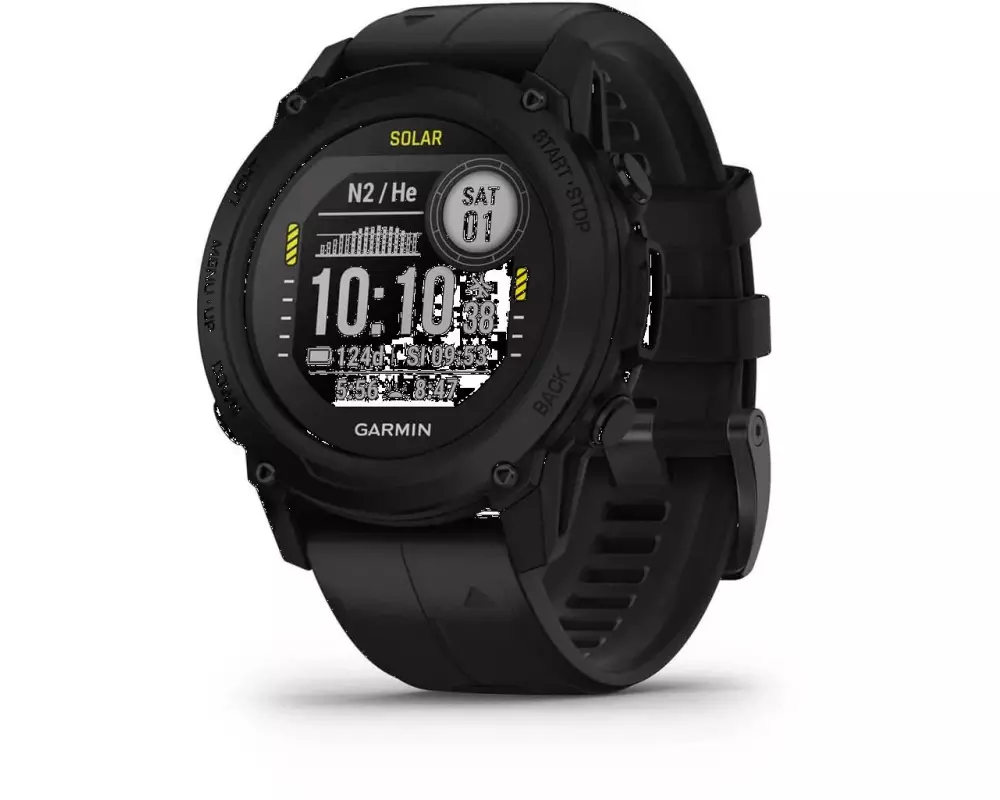 GARMIN Sportuhr Descent G1 Solar Schwarz/Schwarz