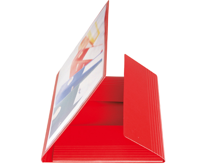 EROLA Gummibandmappe 650my A4 33299S rot Pressspan mit Fronttasche