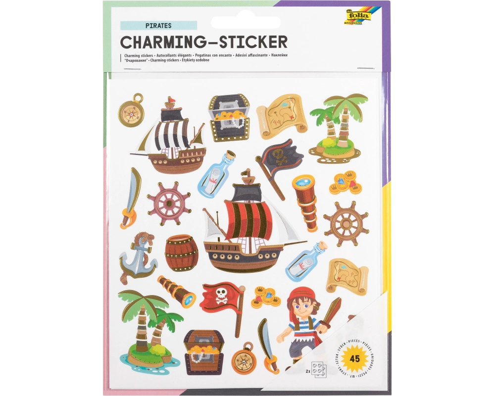 FOLIA Charming-Sticker 18202 Pirates 2 Blatt/45 Stück