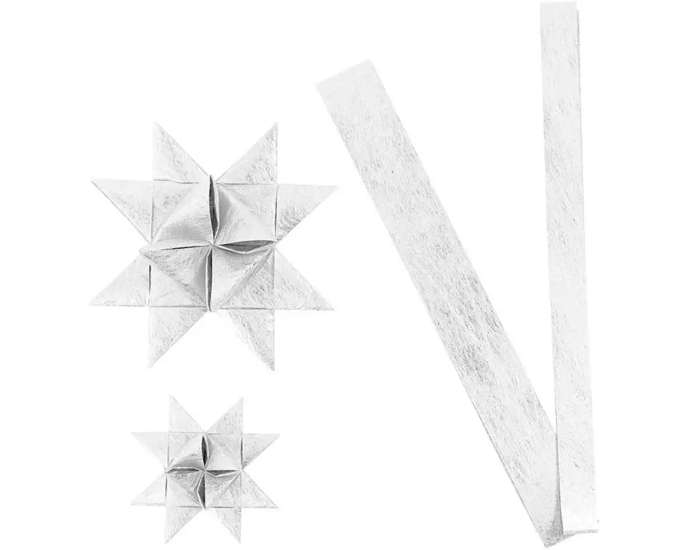 Creativ Company Papier-Deko 32 Fröbelsterne, Silber