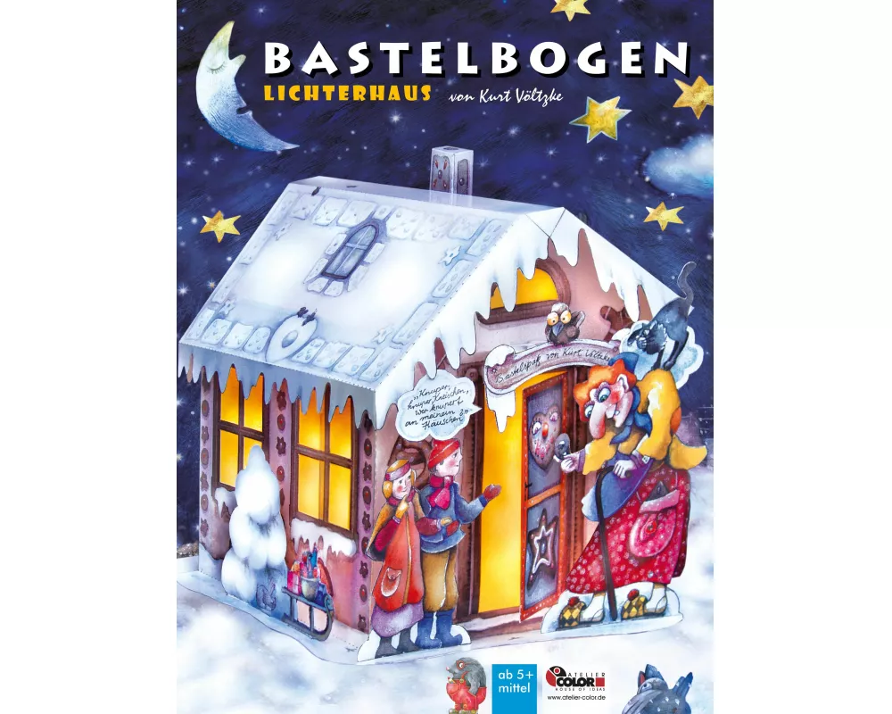 Lichterhaus Hänsel und Gretel basteln Bastelbogen Papiermodell