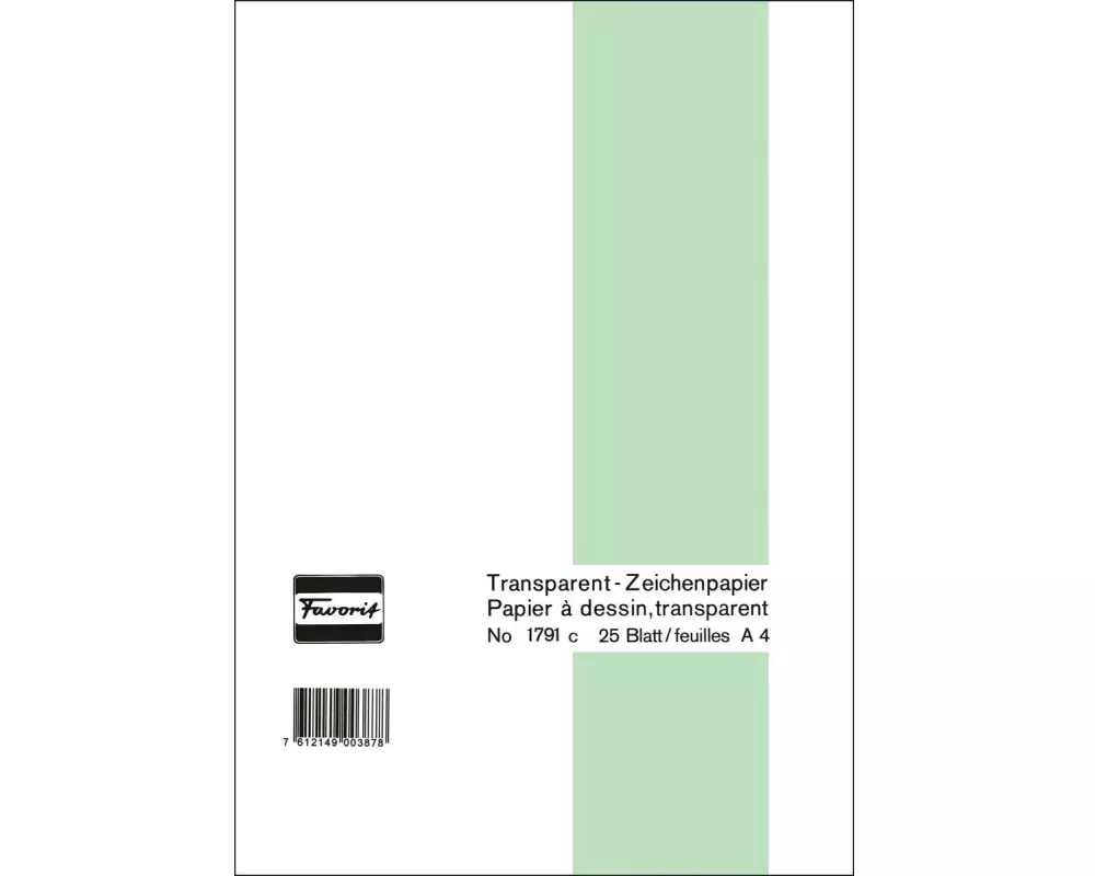 Favorit Zeichenpapier 65 g, 21 x 29.7 cm, 25 Blatt, Transparent