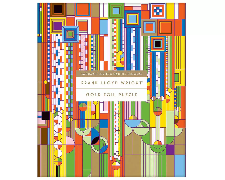 Frank Lloyd Wright Saguaro Cactus And Forms Foil Stamped 1000 Piece Puzzle