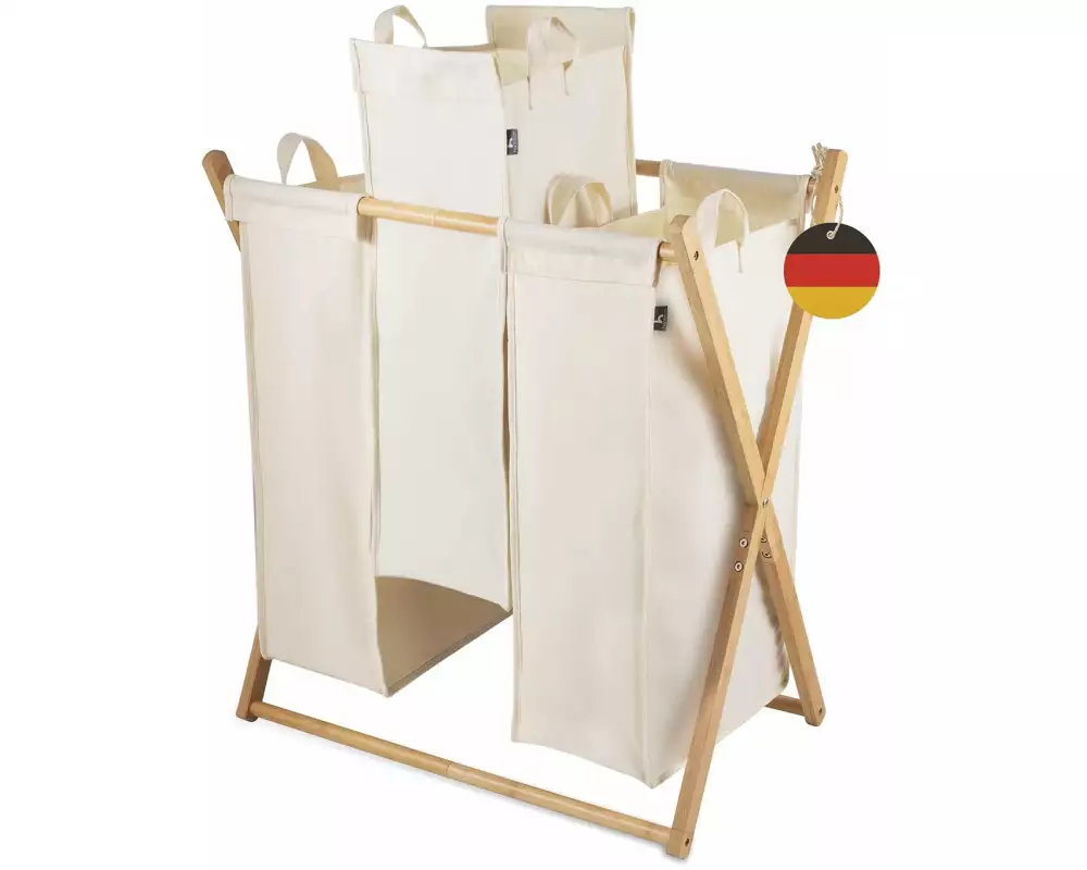 Hennez Wäschekorb Xavier 150 l, Grau/Nature