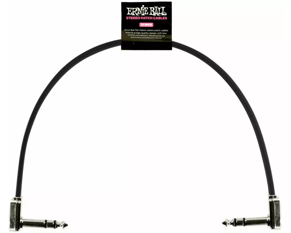 Ernie Ball Patch-Kabel 6409 Flat Ribbon – 0.3 m, Schwarz