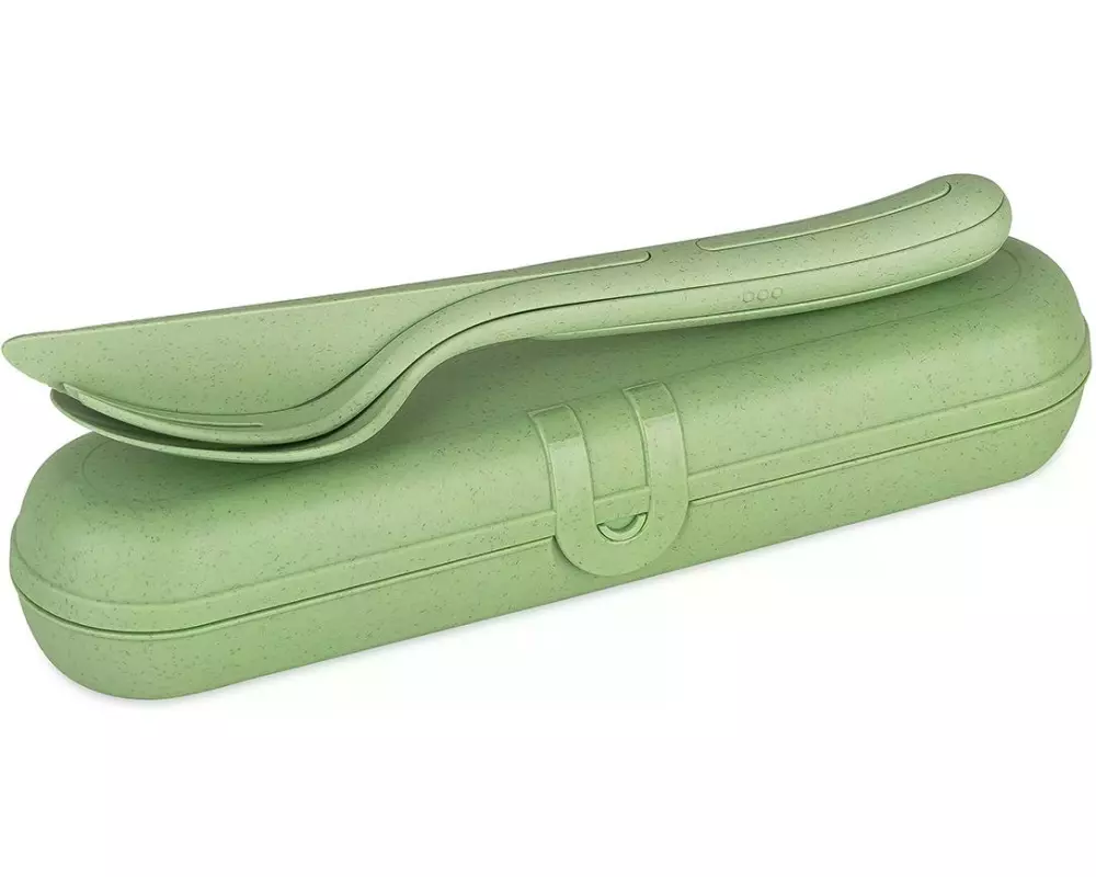 Koziol Besteck-Set to go Klikk Ready 3-teilig, Grün