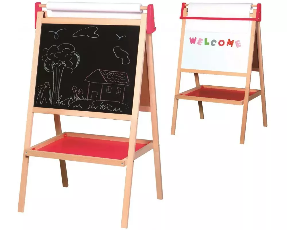 Spielba Holzspielwaren Maltafel mit Papier und Kreiden