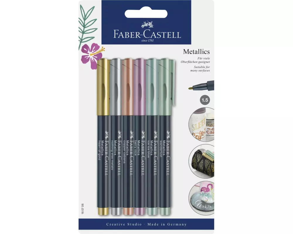 Faber-Castell Filzstift Metallics 6 Stück