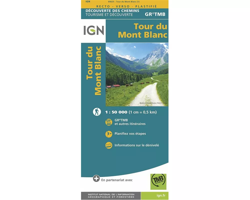 Tour du Mont Blanc 1:50 000