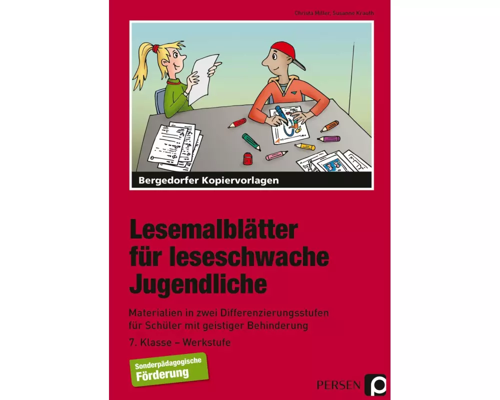 Lesemalblätter für leseschwache Jugendliche