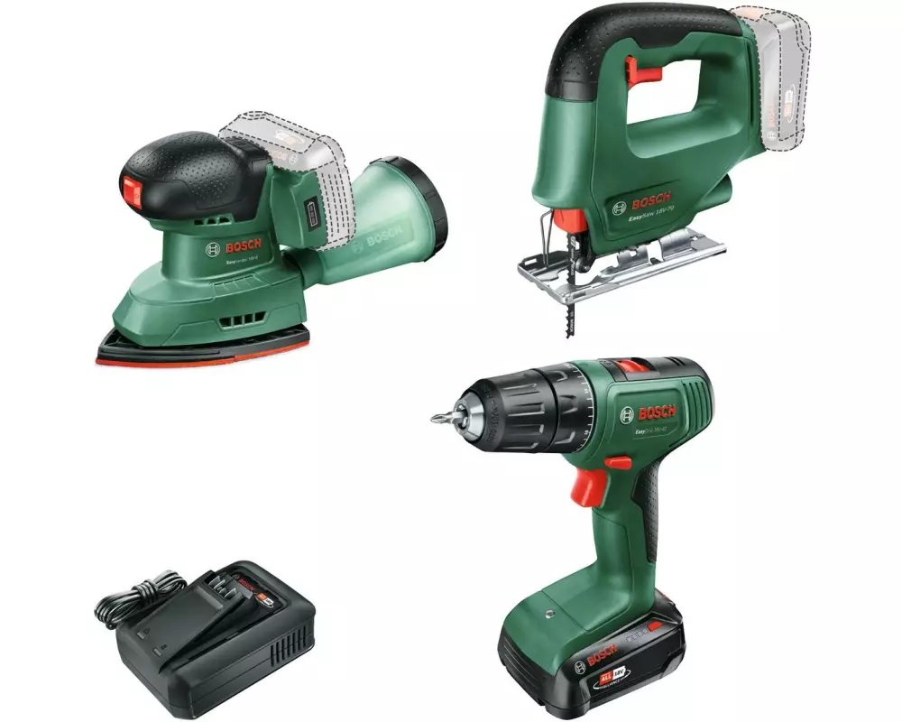 Bosch Akku-Schlagbohrmaschine 18 V Set EasyDrill+EasySaw+EasySande