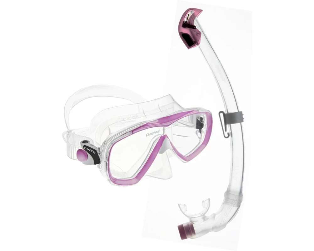 CRESSI Estrella + Seal Dry Snorkel Combo Clear/Pink