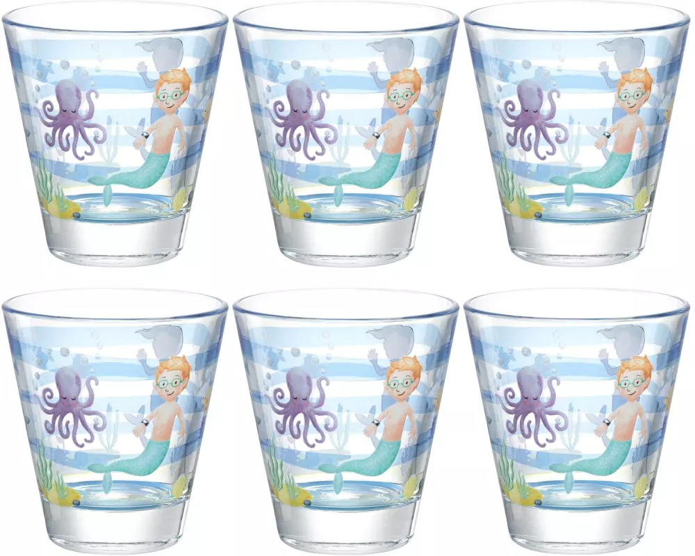 Leonardo Kindertrinkglas Avventura 215 ml, 6 Stück, Meer