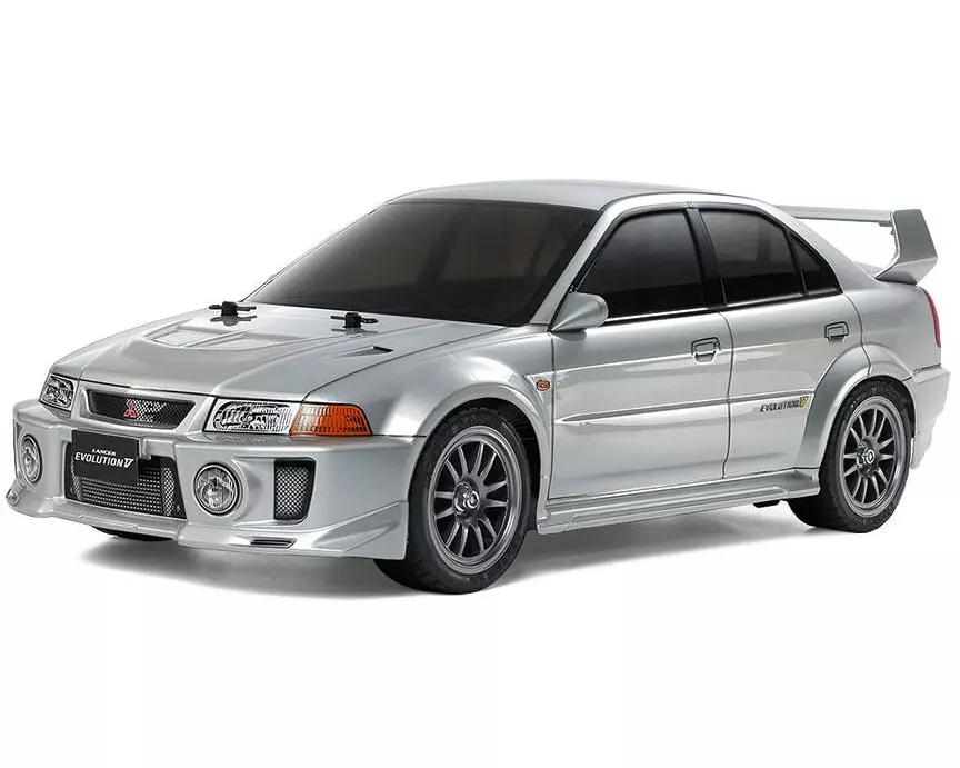 Tamiya Tourenwagen Mitsubishi Lancer EVO V TT-02 Kit mit ESC, 1:10