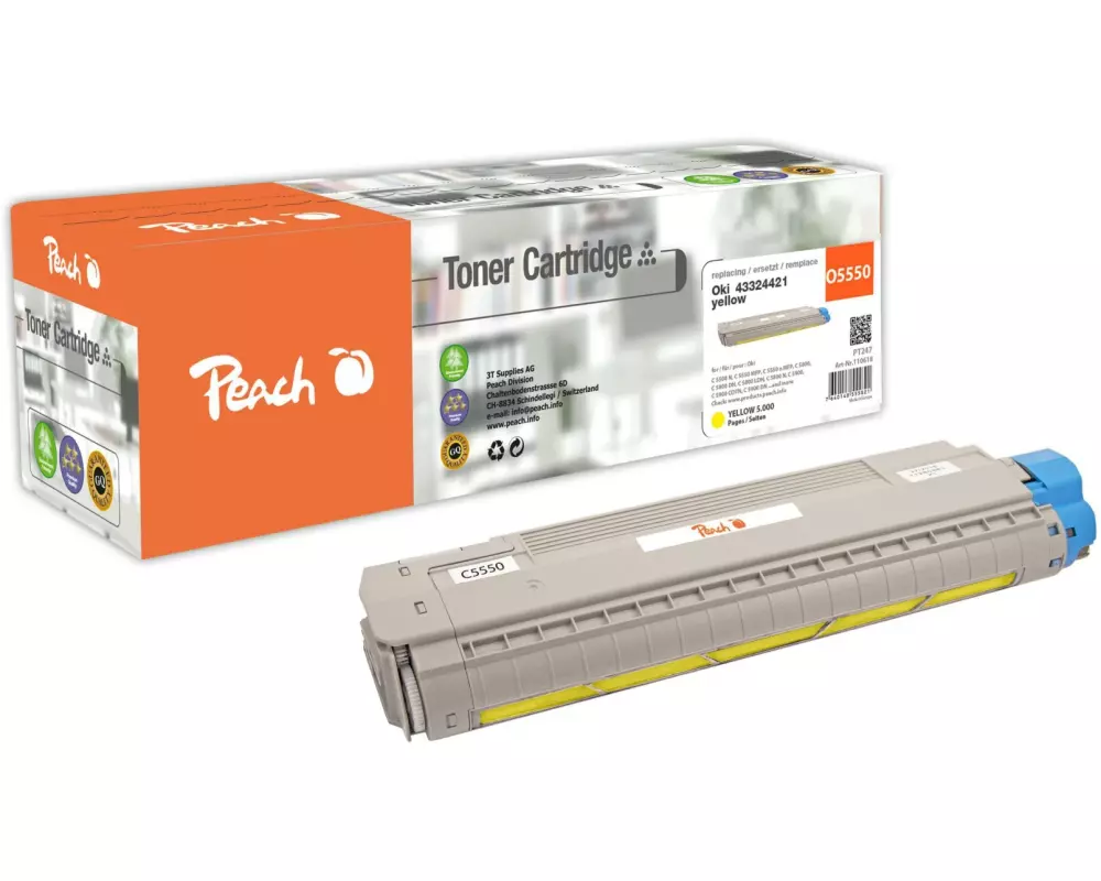 Peach Toner OKI 43324421 Yellow