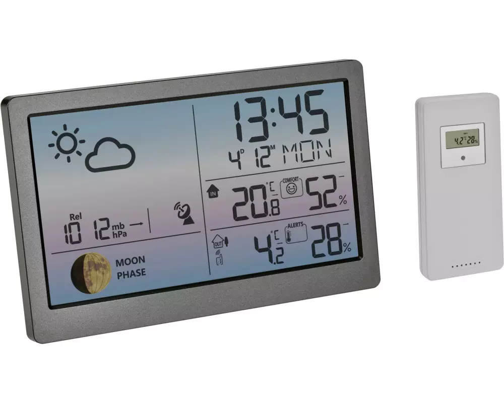 TFA Dostmann Wetterstation Luna Sky Silber