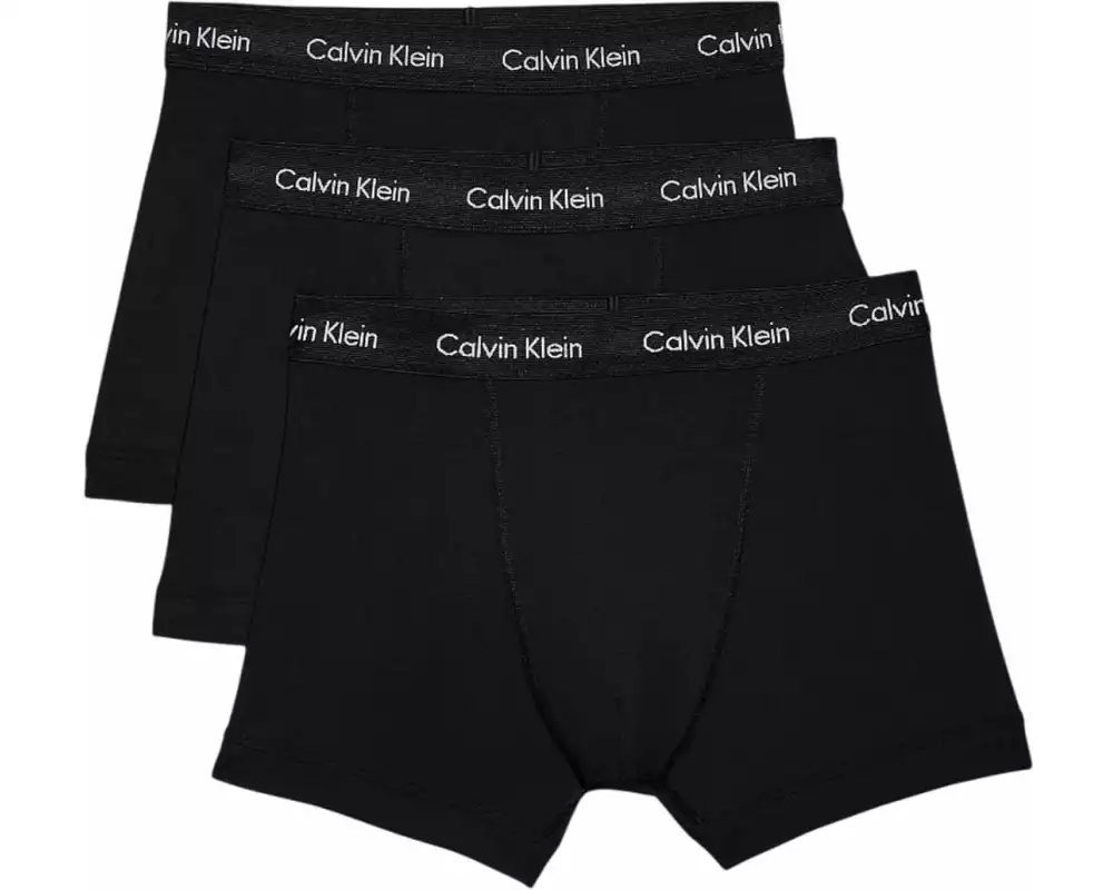 Calvin Klein Wäsche Unterhosen 3P Trunk Schwarz/Weiss, XL