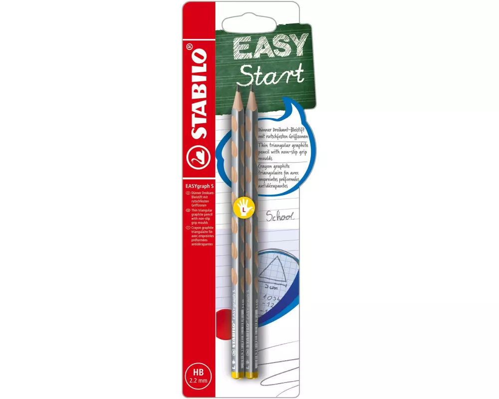 STABILO Bleistift EASYgraph S Metallic 2 Stück, Silber