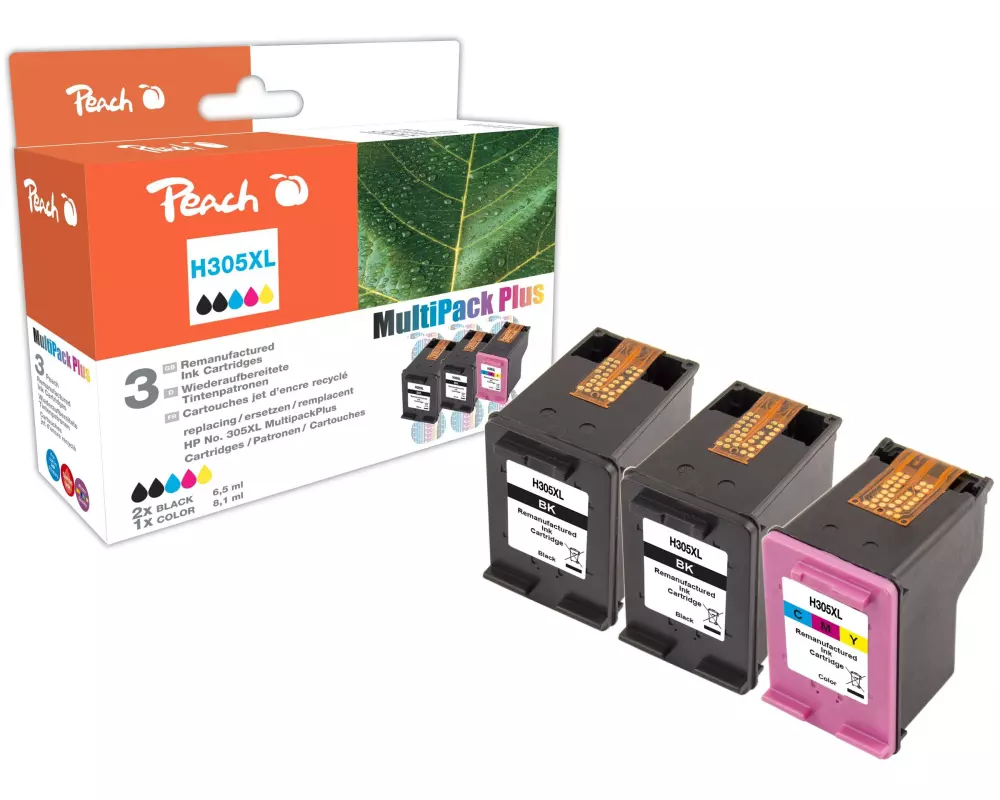 Peach Tinte HP Nr. 305XL / 3YM62AE + 3YM63AE 2x Black, 1x Color